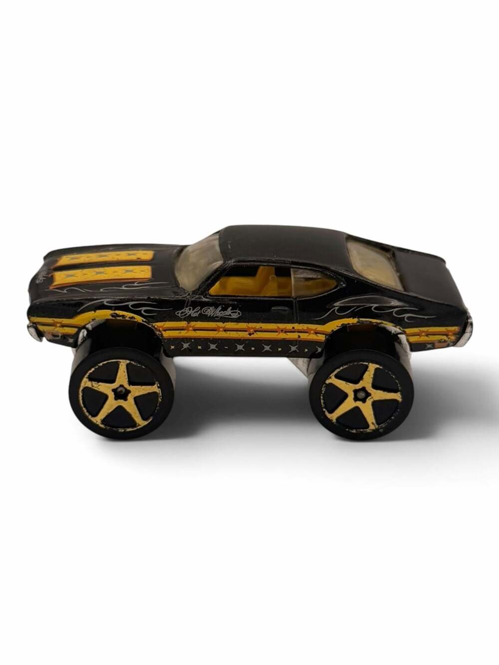 Hot Wheels Olds 442 Black and Yellow Toy Car